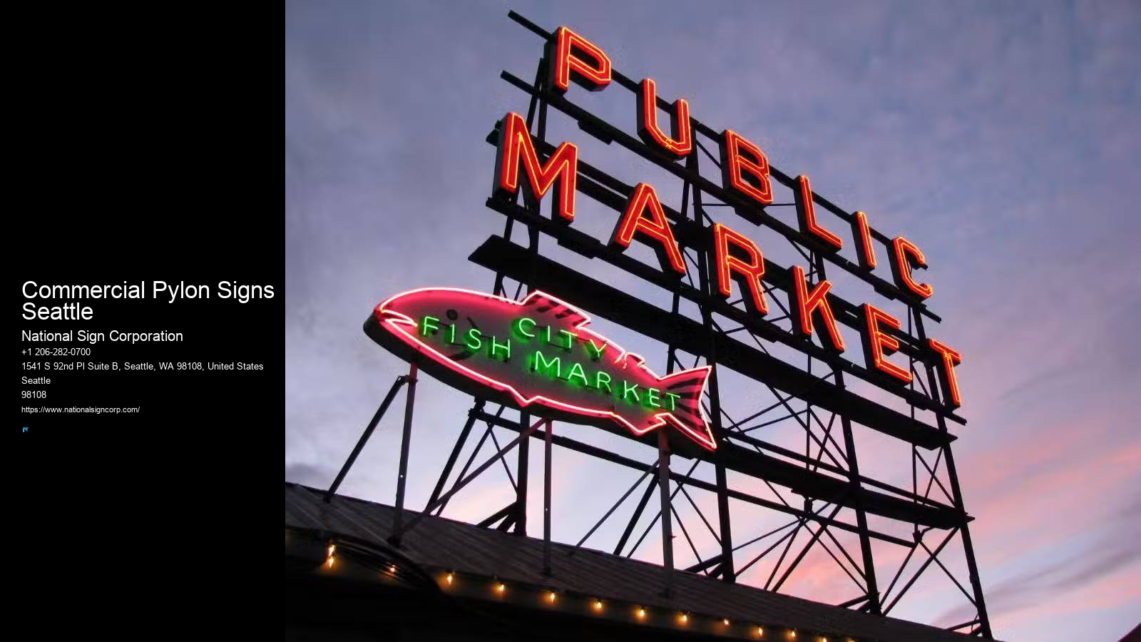 Wholesale Neon Signs Commercial Pylon Signs Seattle