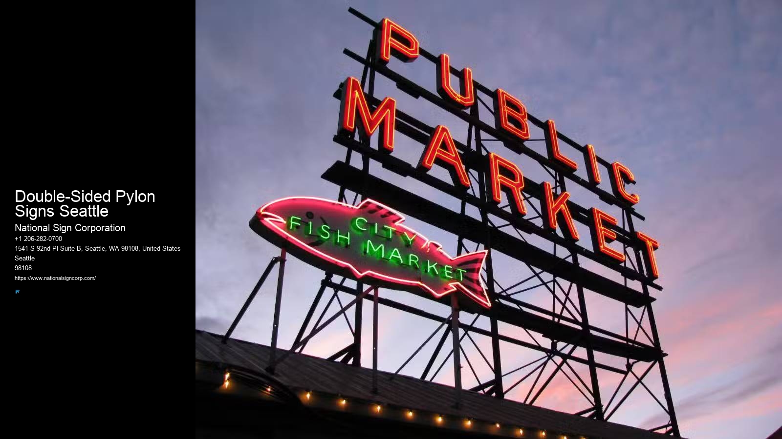 Double-Sided Pylon Signs Seattle Wall Signs