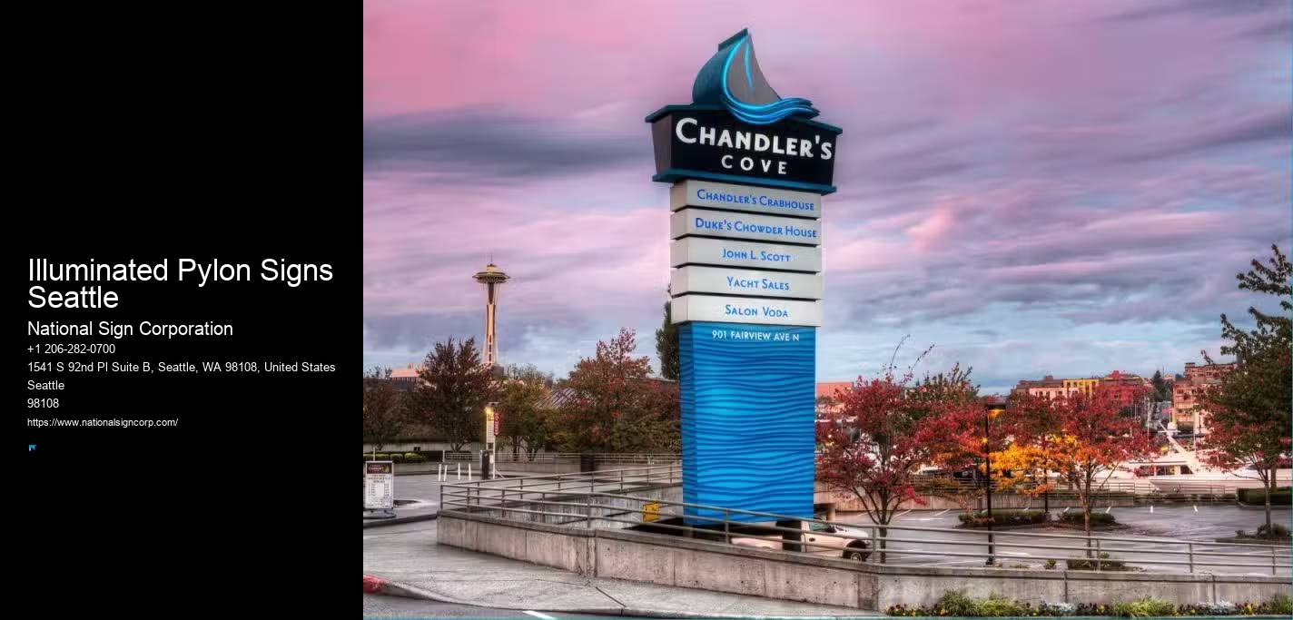 Illuminated Pylon Signs Seattle Indoor Signage