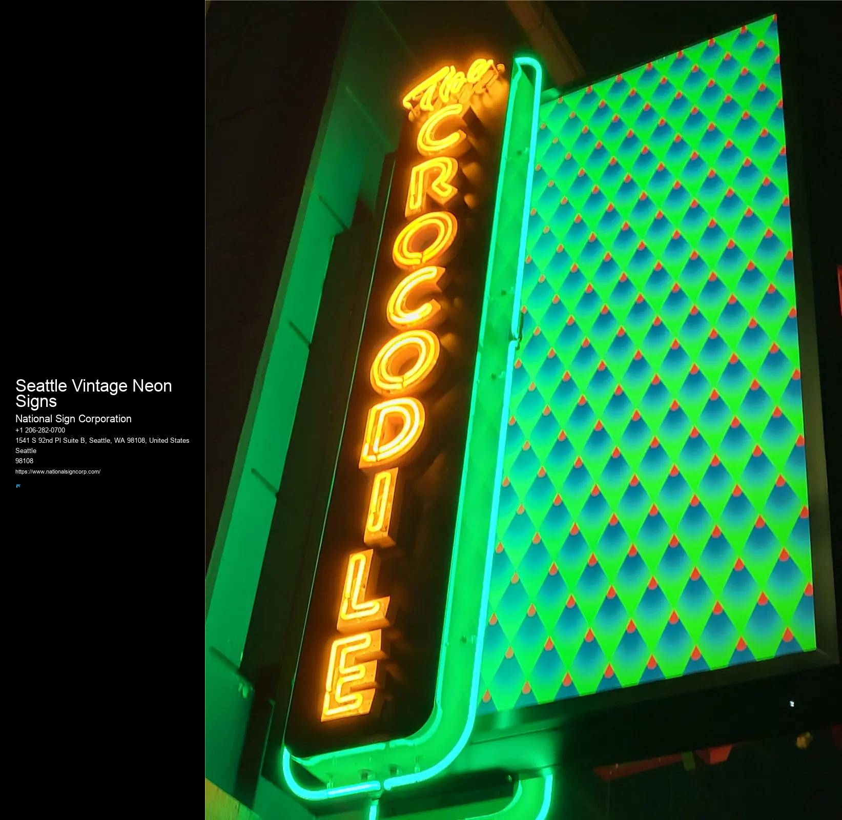 Seattle Vintage Neon Signs LED Display Signs