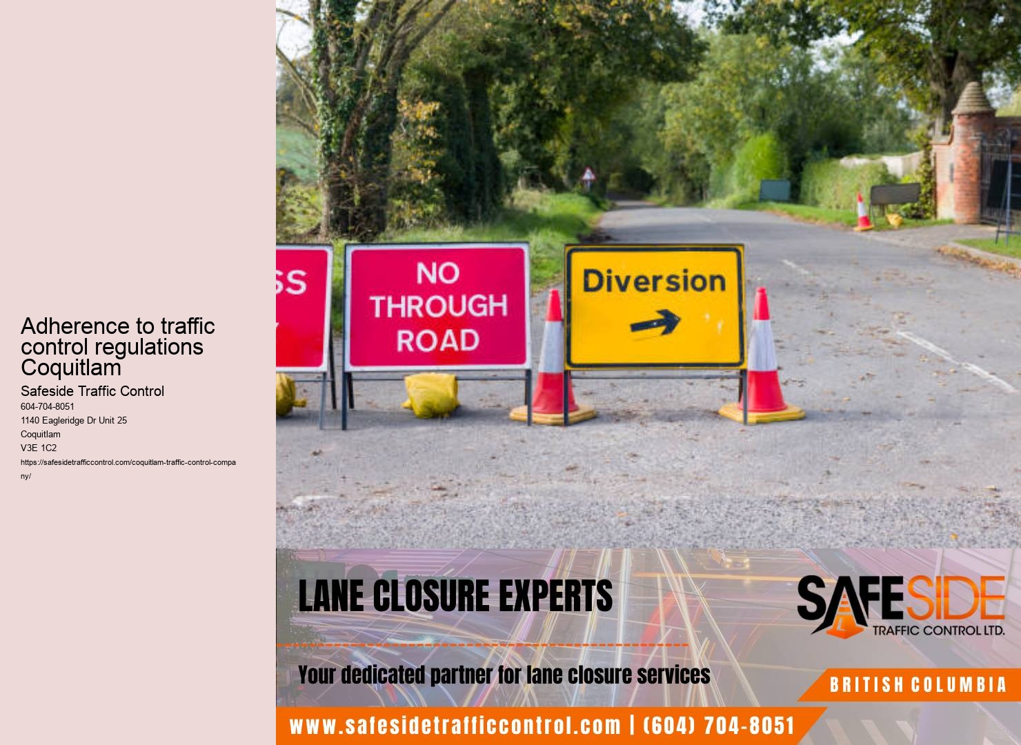 Effective detour implementation Coquitlam