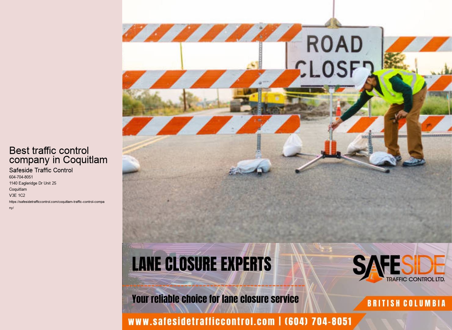 Traffic control equipment installation and maintenance Coquitlam