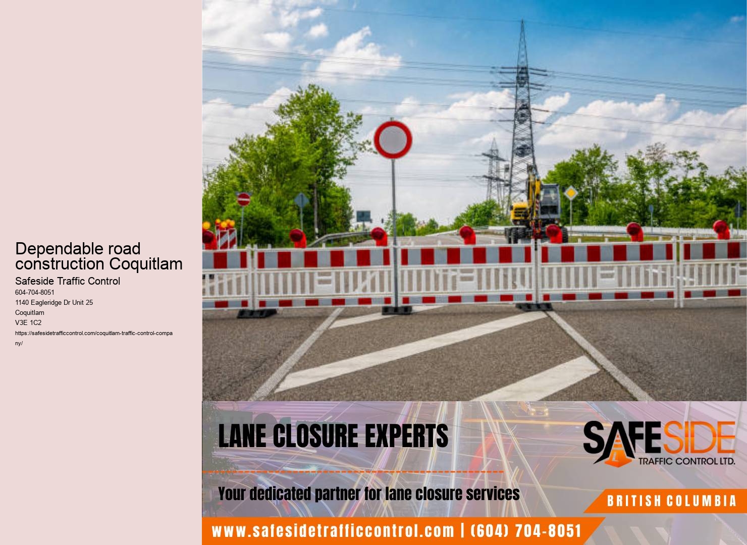 Traffic control equipment installation Coquitlam