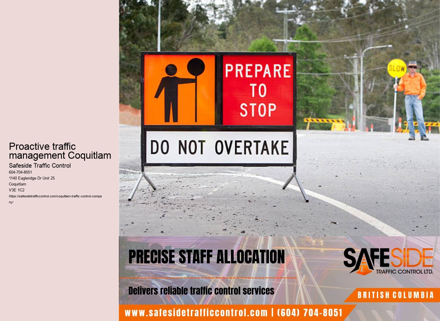 Coquitlam roadwork traffic control equipment maintenance