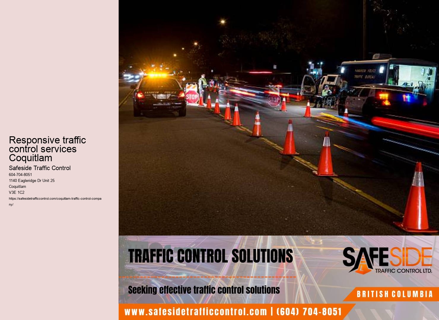 Roadwork traffic management training Coquitlam