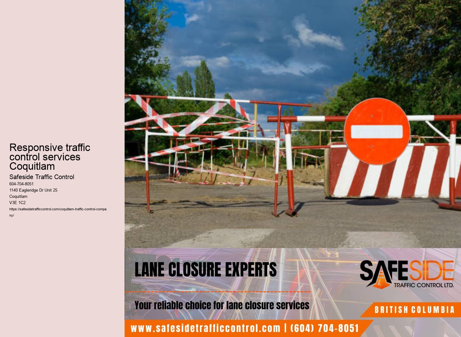 Traffic control personnel in Coquitlam