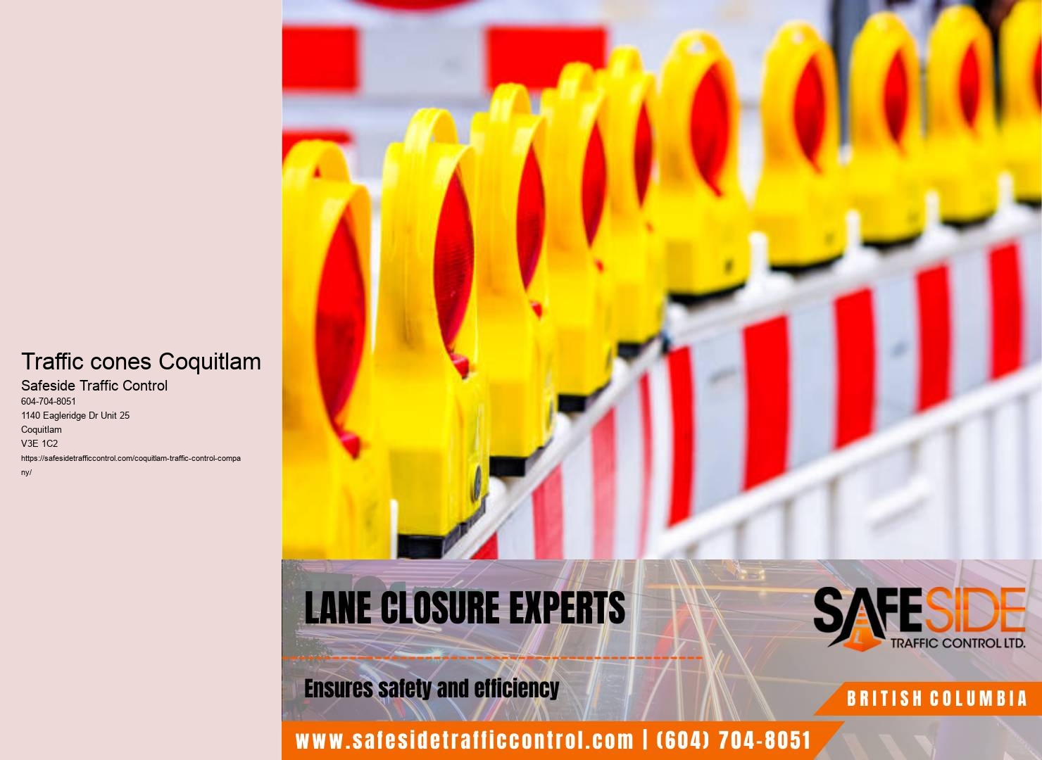 Traffic control flagging equipment installation Coquitlam