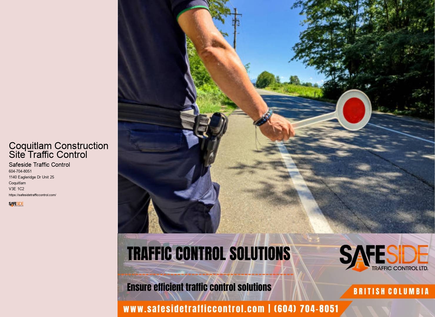 Coquitlam Construction Site Traffic Control Traffic Management Solutions Company