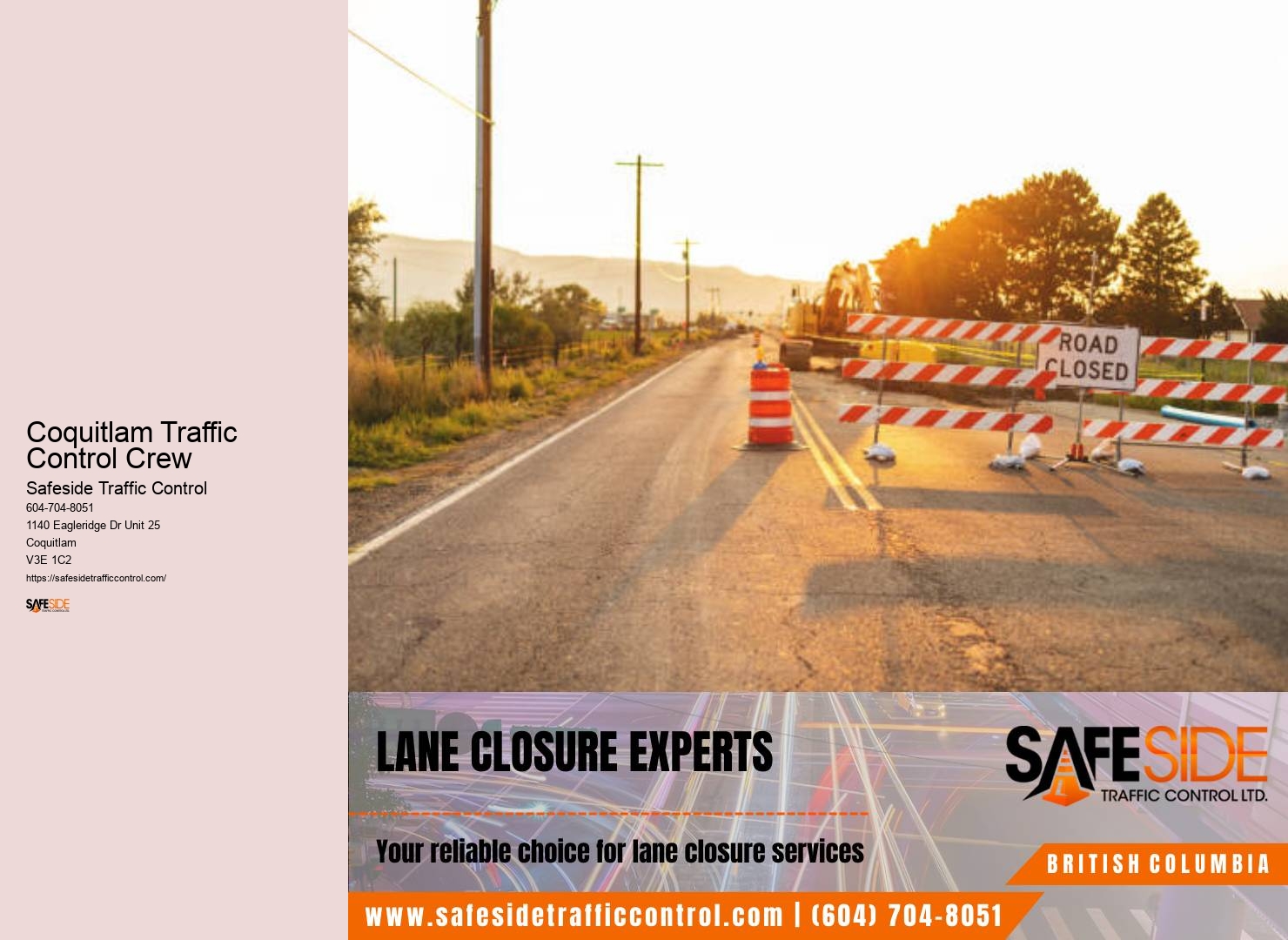 Premier Roadside Barrier Installation Services Coquitlam Traffic Control Crew