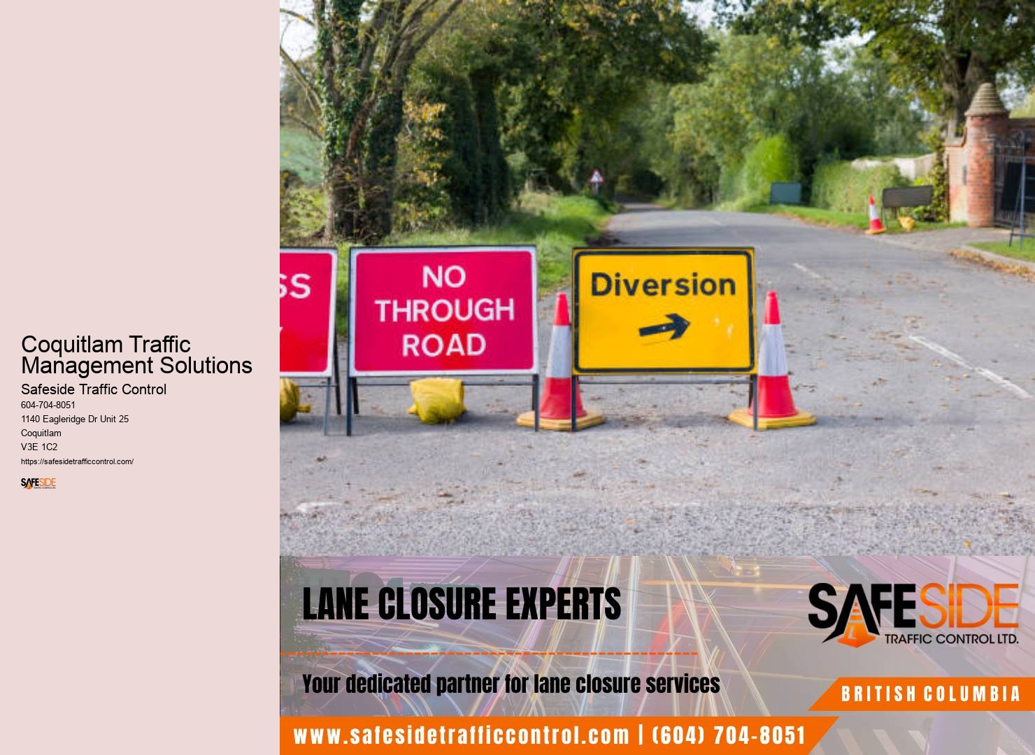 Tailored Traffic Management Solutions Provider Coquitlam Traffic Management Solutions
