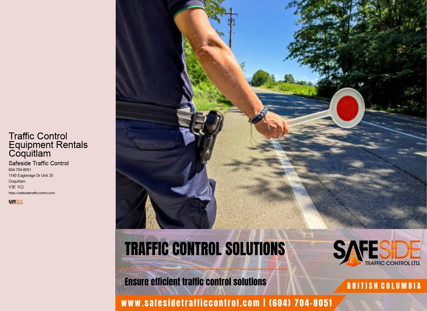 Leading Work Zone Safety Management Traffic Control Equipment Rentals Coquitlam