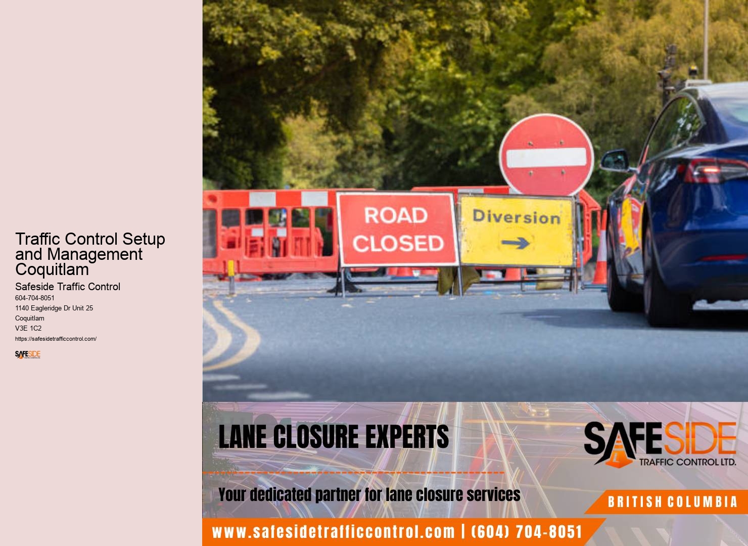 Traffic Control Setup and Management Coquitlam Roadside Barrier Installation Services
