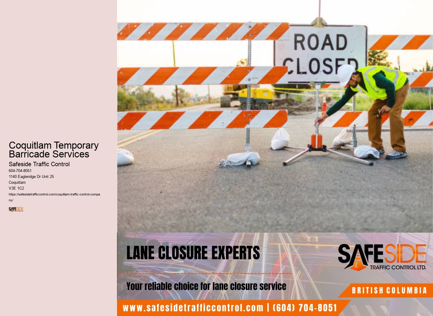 Coquitlam Temporary Barricade Services Safety Traffic Flow Services