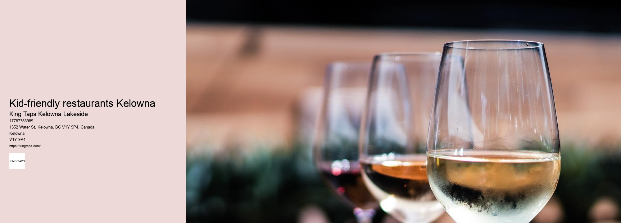Lakeside dining with wine Kelowna