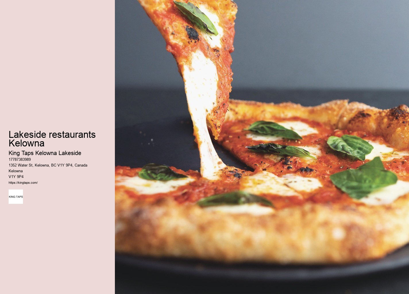 Lakeside dining for special occasions Kelowna