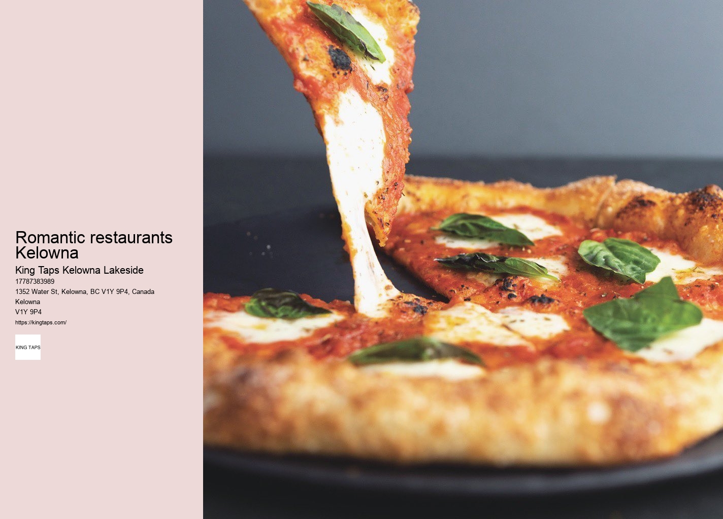 Kelowna downtown restaurant guide