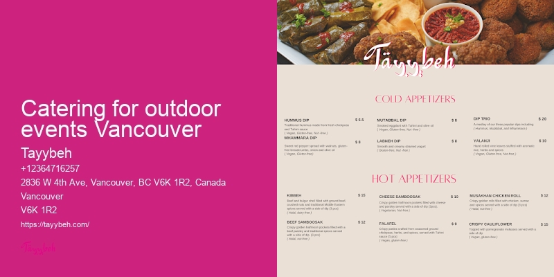 Award-Winning Syrian Caterer Vancouver
