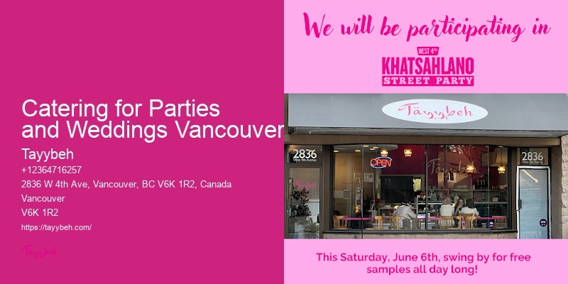 Syrian Food for Corporate Events Vancouver