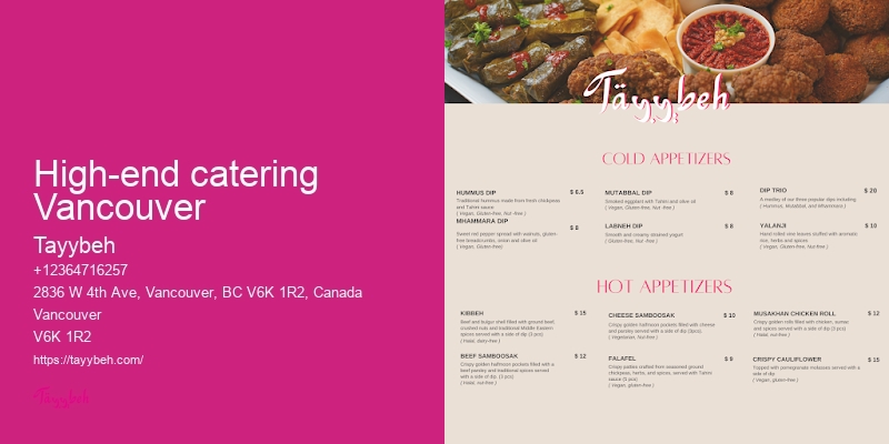 Syrian Plated Meal Packages Vancouver