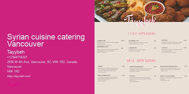Syrian Food in Vancouver
