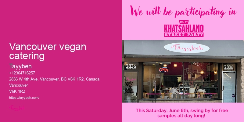 Vancouver event catering packages