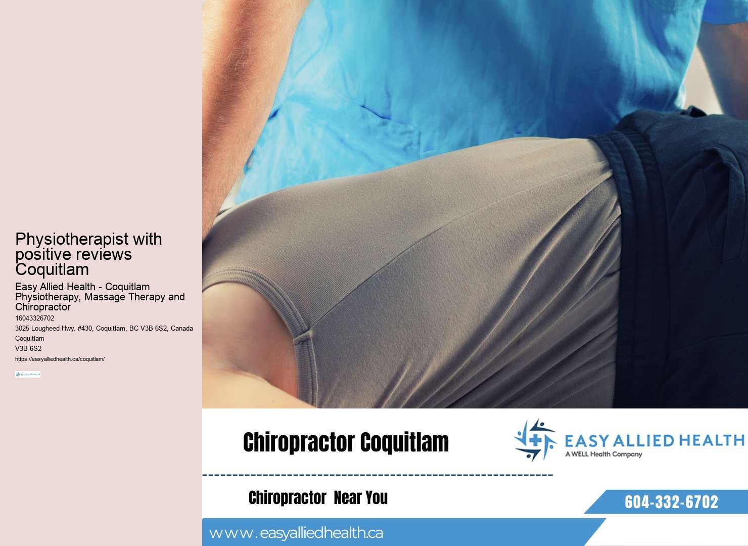Physiotherapist with positive reviews Coquitlam