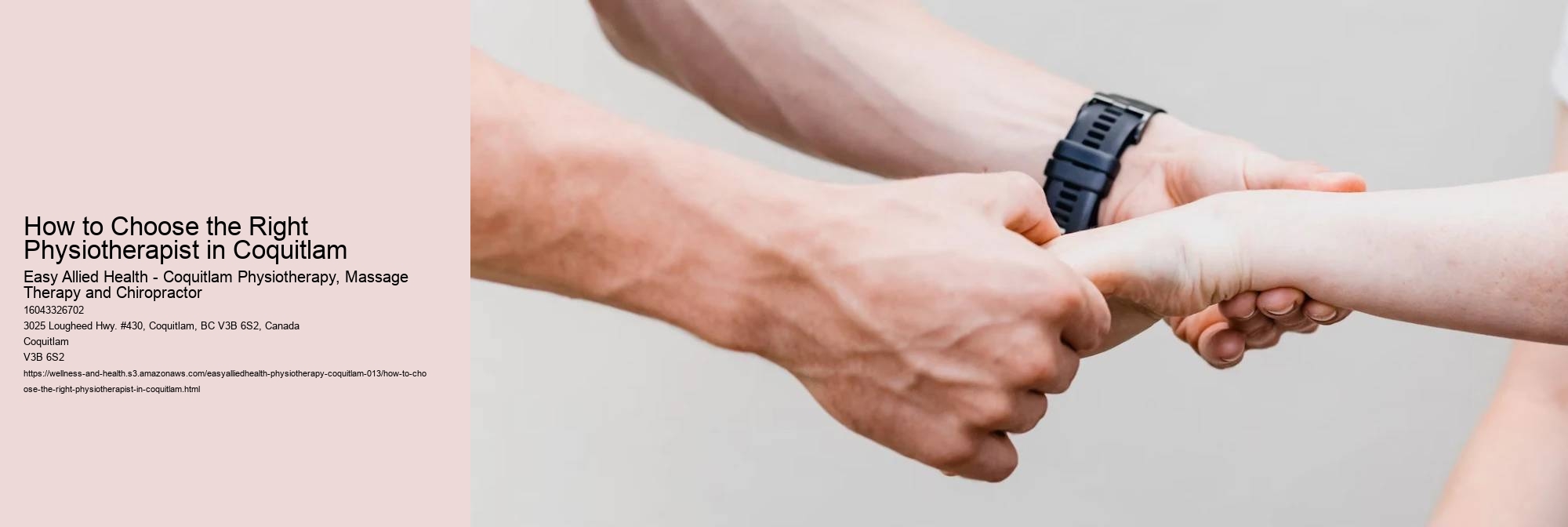 How to Choose the Right Physiotherapist in Coquitlam