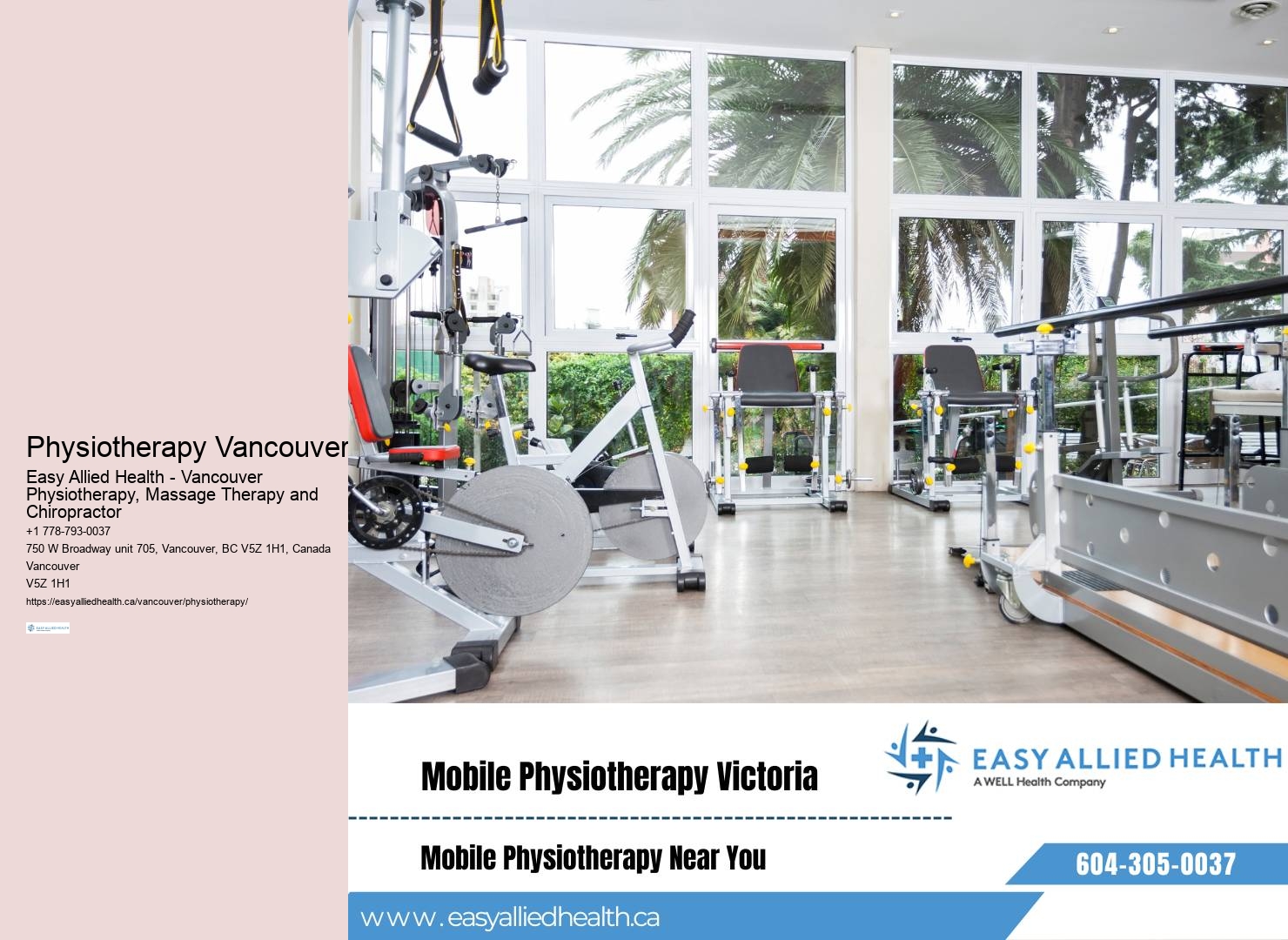 Physiotherapy pricing in Vancouver