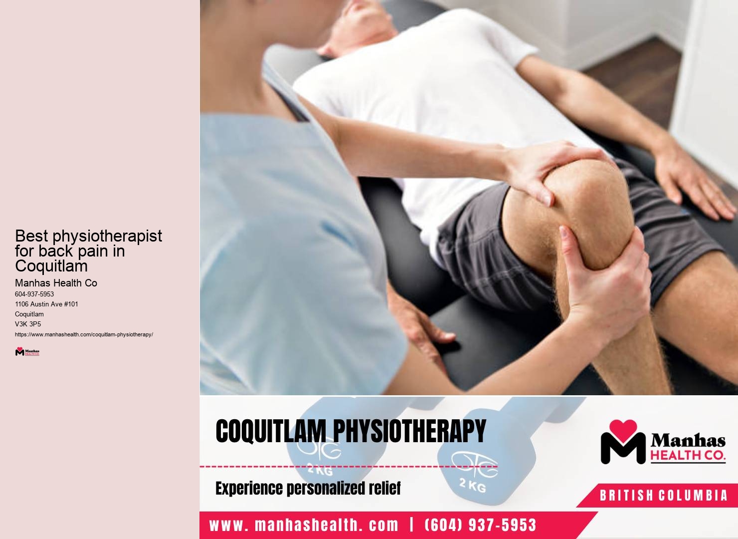 Physiotherapy exercises Best physiotherapist for back pain in Coquitlam