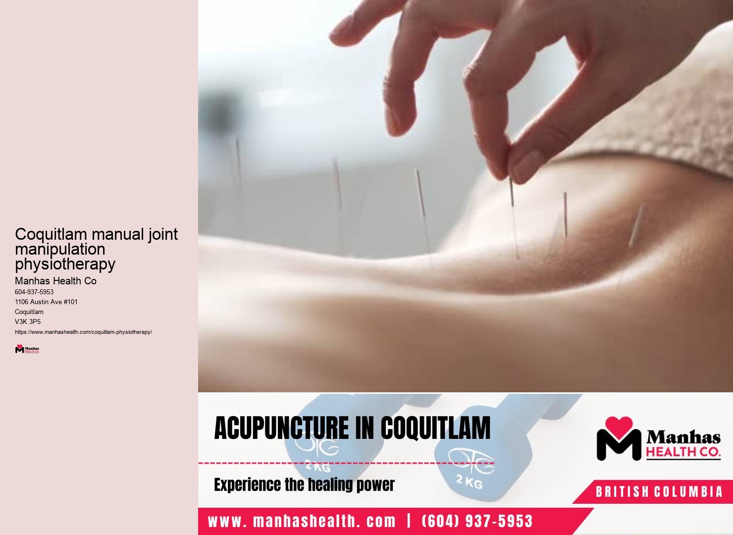 Therapeutic exercise guidance Coquitlam manual joint manipulation physiotherapy