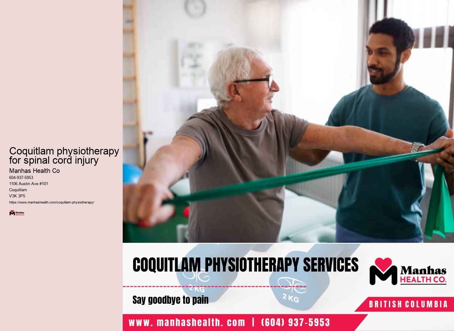 Physiotherapy for muscle pain Coquitlam physiotherapy for spinal cord injury