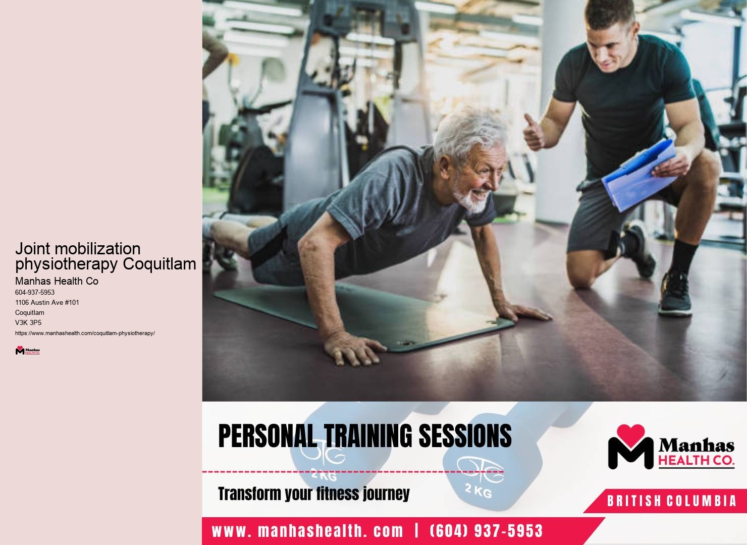 Joint pain physiotherapy Joint mobilization physiotherapy Coquitlam