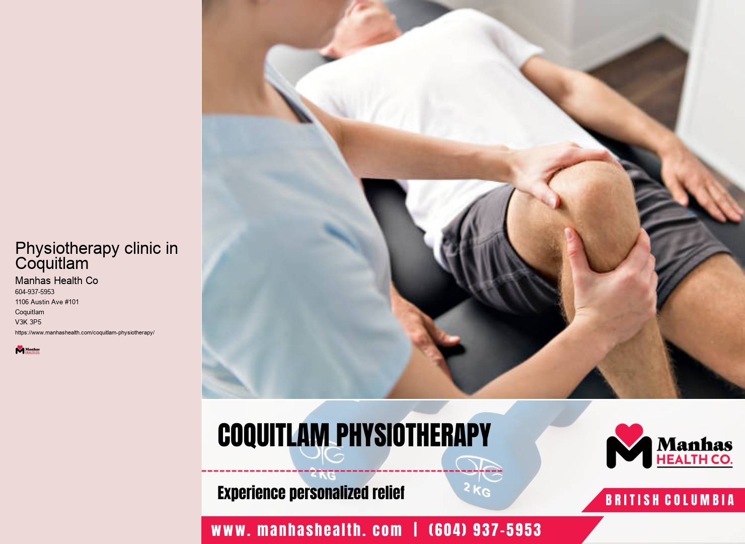 Post-surgery physiotherapy clinic in Physiotherapy clinic in Coquitlam