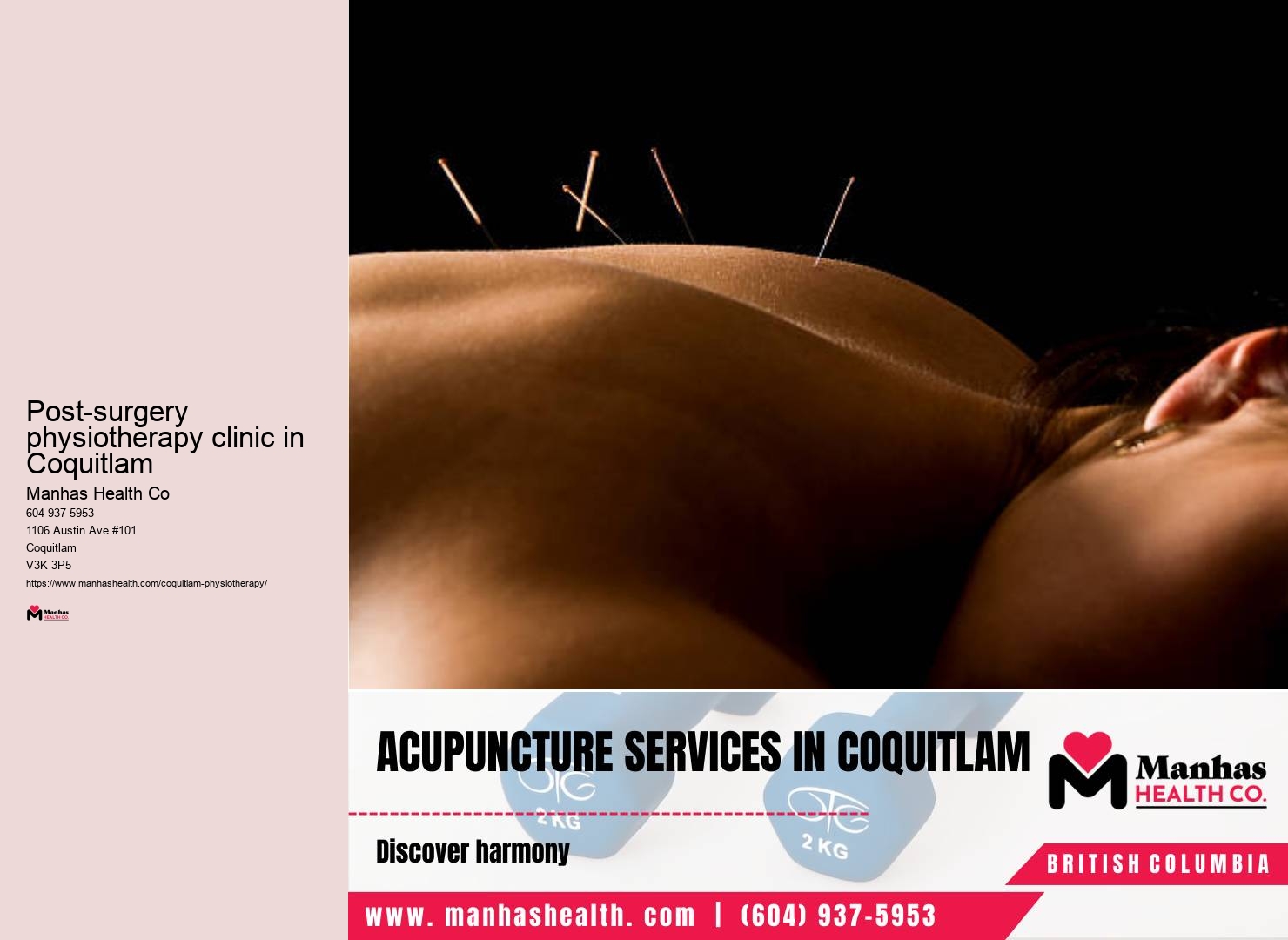 Sports physiotherapist Post-surgery physiotherapy clinic in Coquitlam
