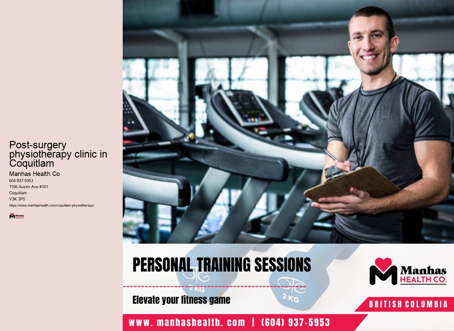 Work injury recovery therapy Post-surgery physiotherapy clinic in Coquitlam