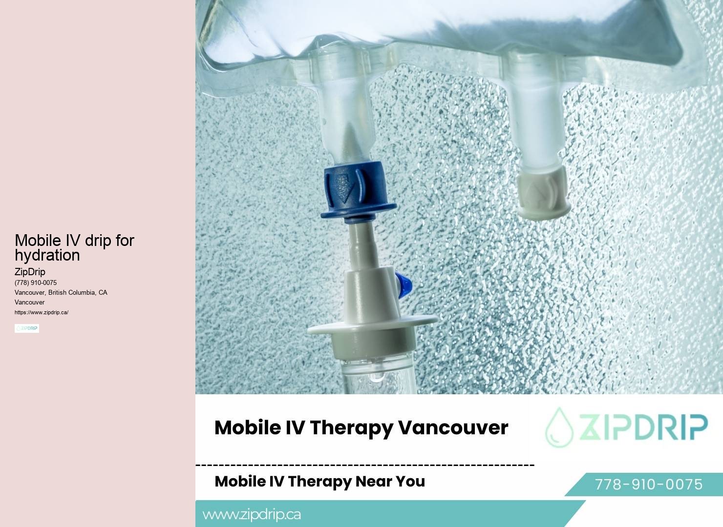Mobile IV infusion for nutritional deficiencies in Vancouver