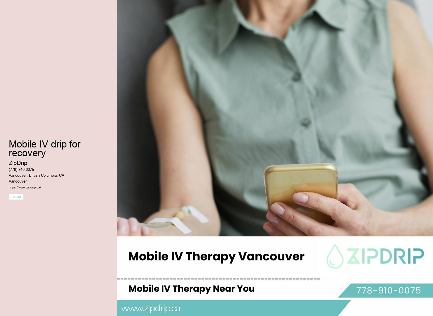 Mobile IV drip for recovery