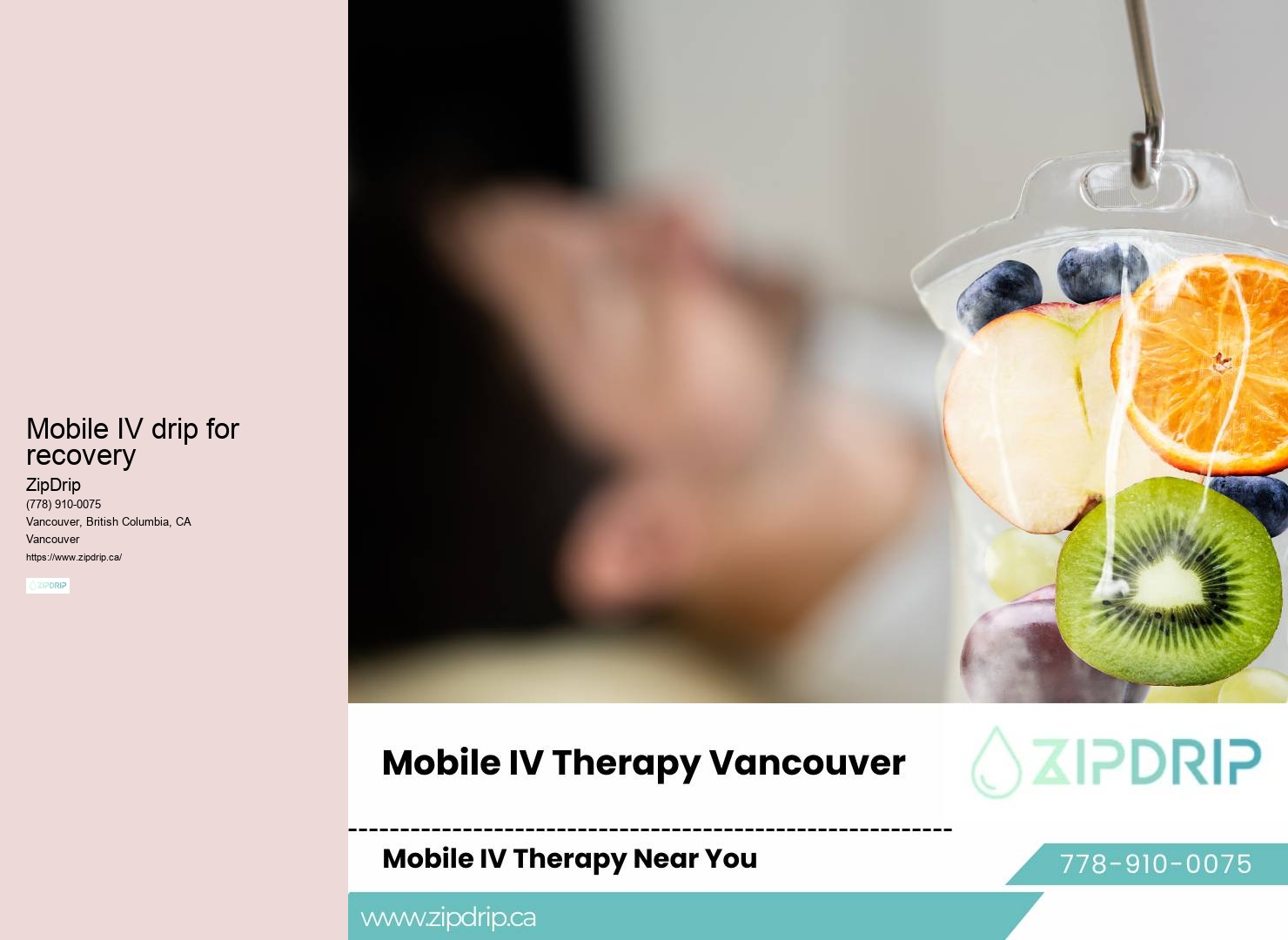 Vancouver mobile IV drip for wellness retreats