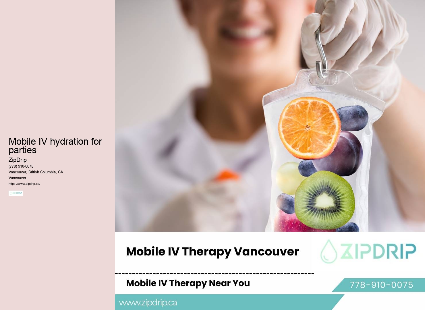Mobile IV drip therapy Vancouver