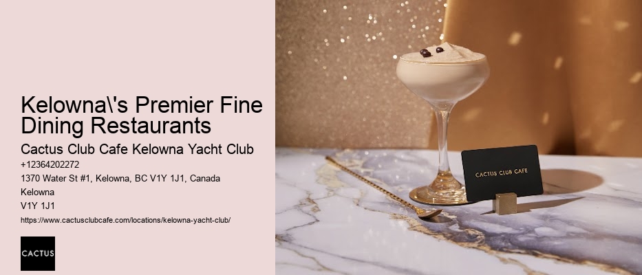 Kelowna Chef-Owned Restaurants